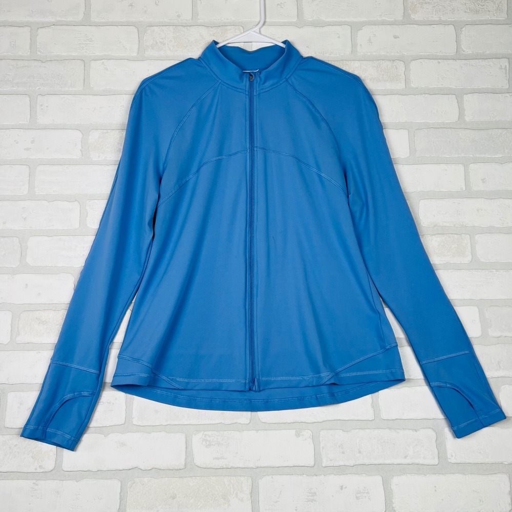 Avalanche Outdoor Supply Womens Blue Full Zip Athletic Jacket Thumbholes L
